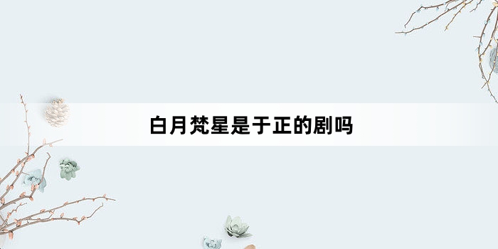白月梵星是于正的剧吗