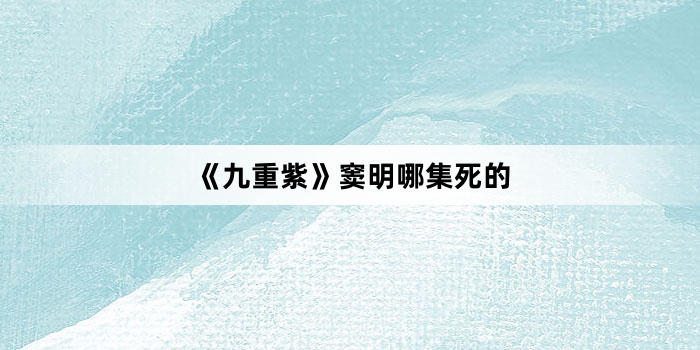《九重紫》窦明哪集死的