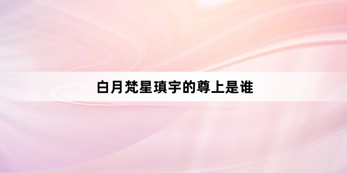 白月梵星瑱宇的尊上是谁