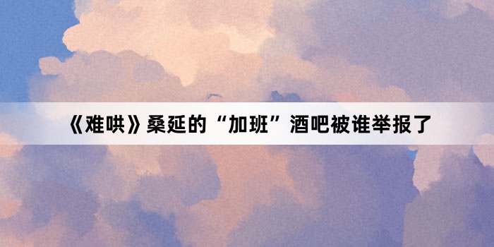 《难哄》桑延的“加班”酒吧被谁举报了