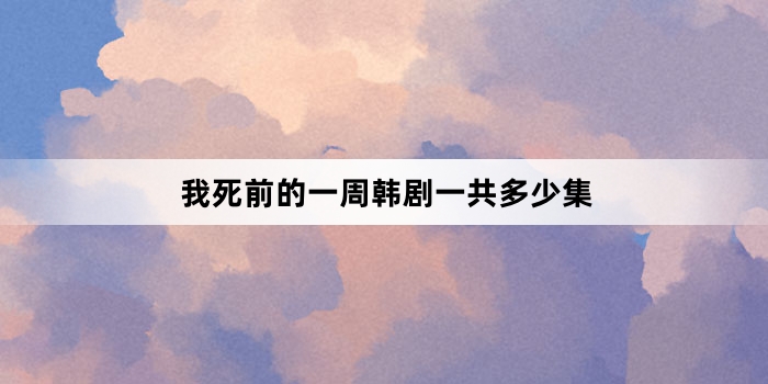 我死前的一周韩剧一共多少集