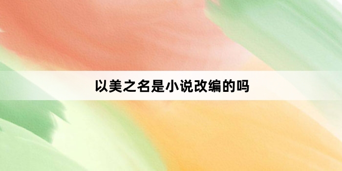 以美之名是小说改编的吗