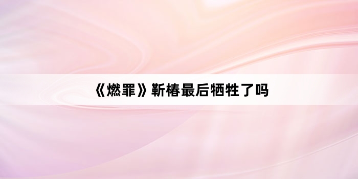 《燃罪》靳椿最后牺牲了吗
