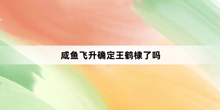 咸鱼飞升确定王鹤棣了吗