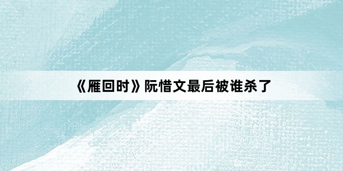 《雁回时》阮惜文最后被谁杀了