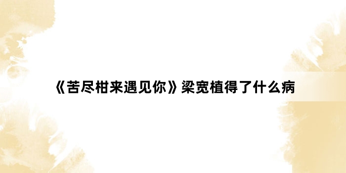 《苦尽柑来遇见你》梁宽植得了什么病