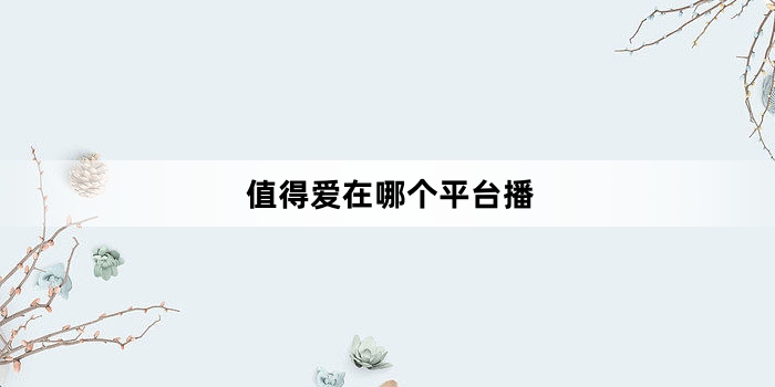 值得爱在哪个平台播