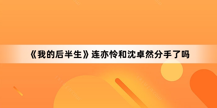 《我的后半生》连亦怜和沈卓然分手了吗
