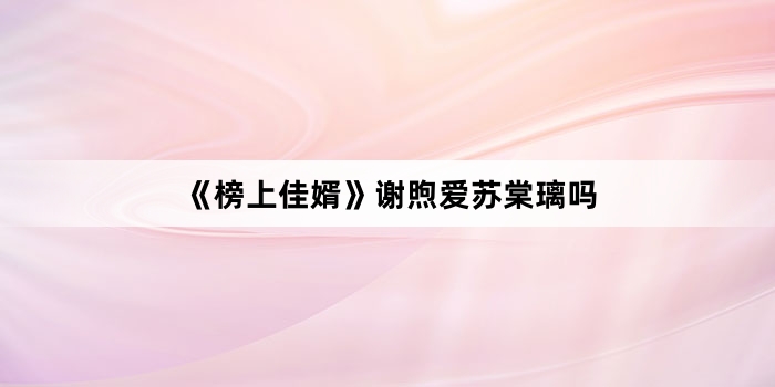《榜上佳婿》谢煦爱苏棠璃吗