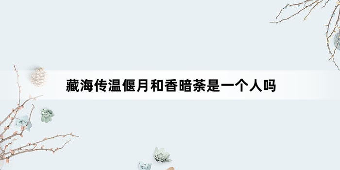 藏海传温偃月和香暗荼是一个人吗