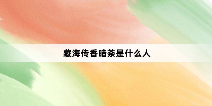 藏海传香暗荼是什么人