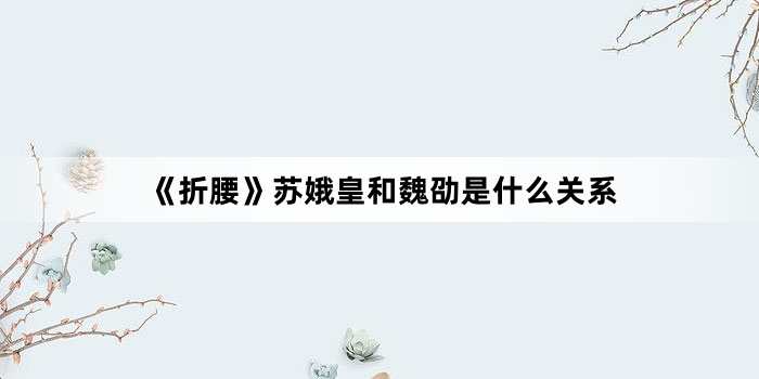 《折腰》苏娥皇和魏劭是什么关系