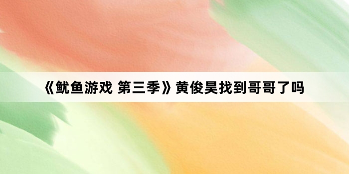 《鱿鱼游戏 第三季》黄俊昊找到哥哥了吗