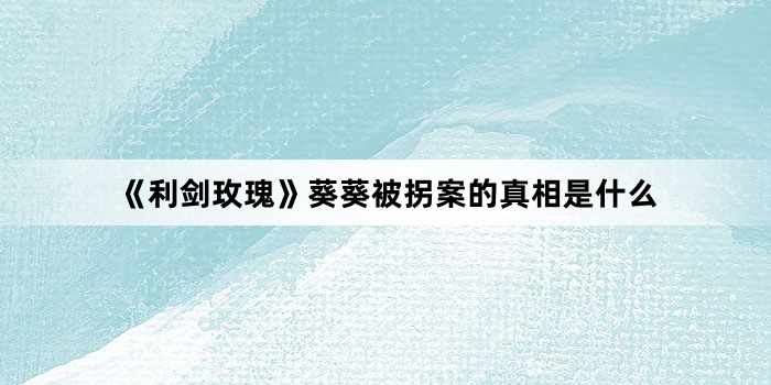 《利剑玫瑰》葵葵被拐案的真相是什么