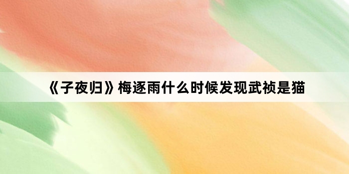 《子夜归》梅逐雨什么时候发现武祯是猫