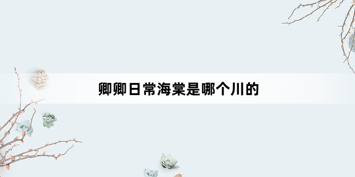 卿卿日常海棠是哪个川的