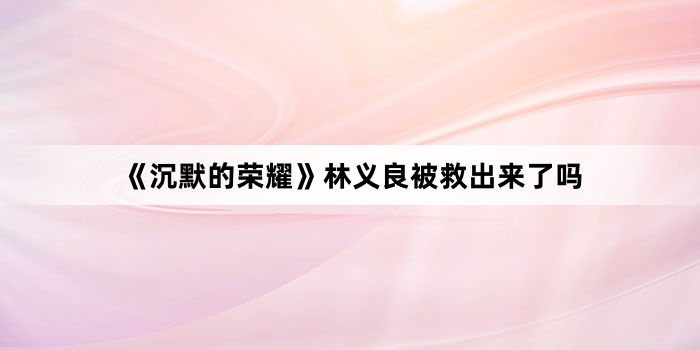 《沉默的荣耀》林义良被救出来了吗