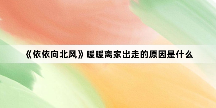 《依依向北风》暖暖离家出走的原因是什么