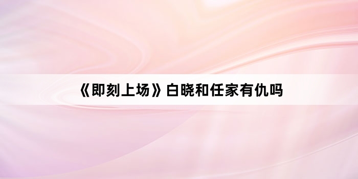 《即刻上场》白晓和任家有仇吗