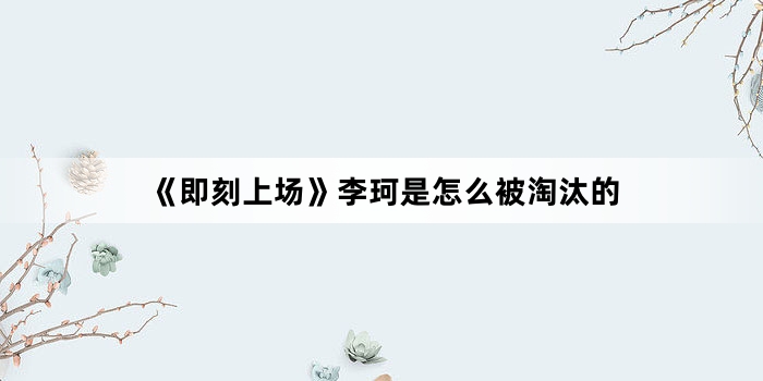 《即刻上场》李珂是怎么被淘汰的