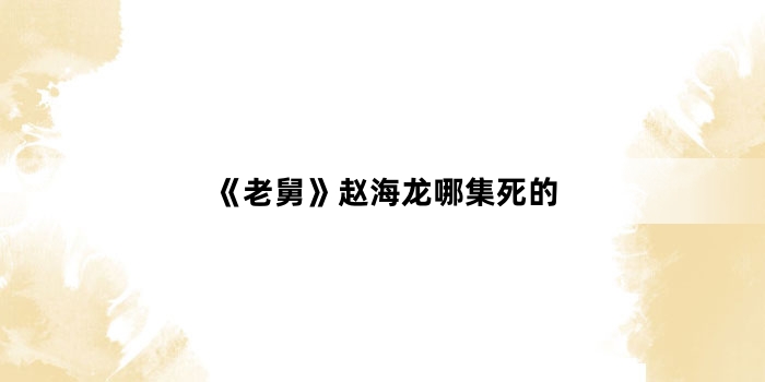 《老舅》赵海龙哪集死的