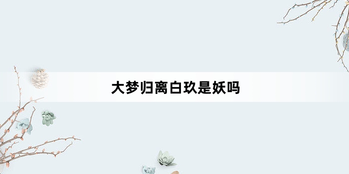 大梦归离白玖是妖吗