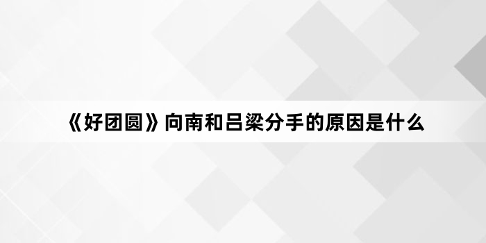 《好团圆》向南和吕梁分手的原因是什么
