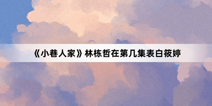 《小巷人家》林栋哲在第几集表白筱婷