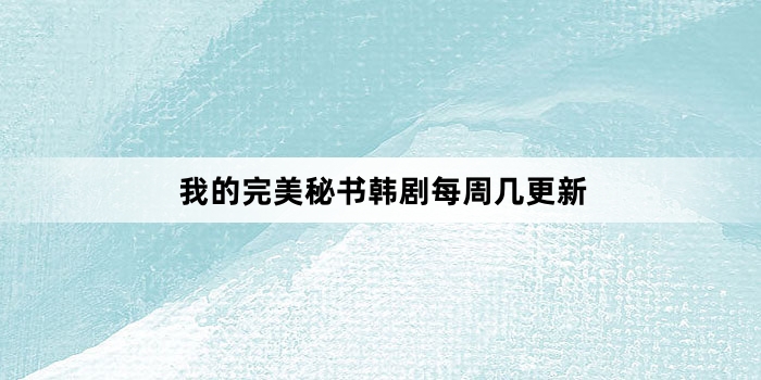 我的完美秘书韩剧每周几更新