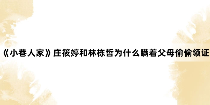 《小巷人家》庄筱婷和林栋哲为什么瞒着父母偷偷领证