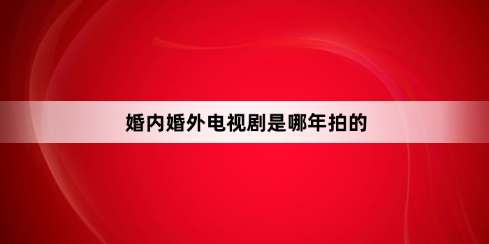 婚内婚外电视剧是哪年拍的