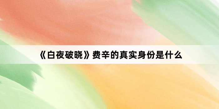 《白夜破晓》费辛的真实身份是什么