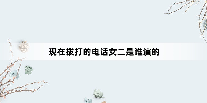 现在拨打的电话女二是谁演的