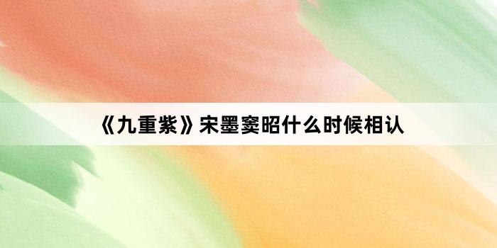《九重紫》宋墨窦昭什么时候相认